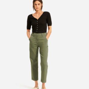 Everlane Straight Leg Crop in Green, Size O Regular